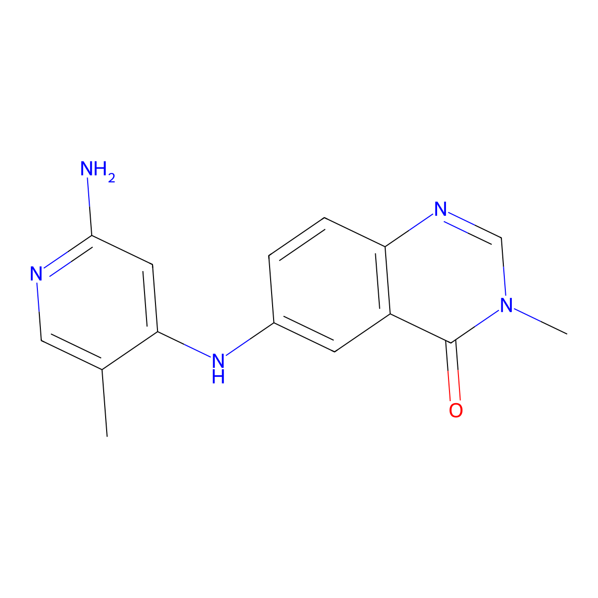 6-((2-Amino-5-methylpyridin-4-yl)amino)-3-methylquinazolin-4(3H)-one molecular structure, CAS 1311254-60-0