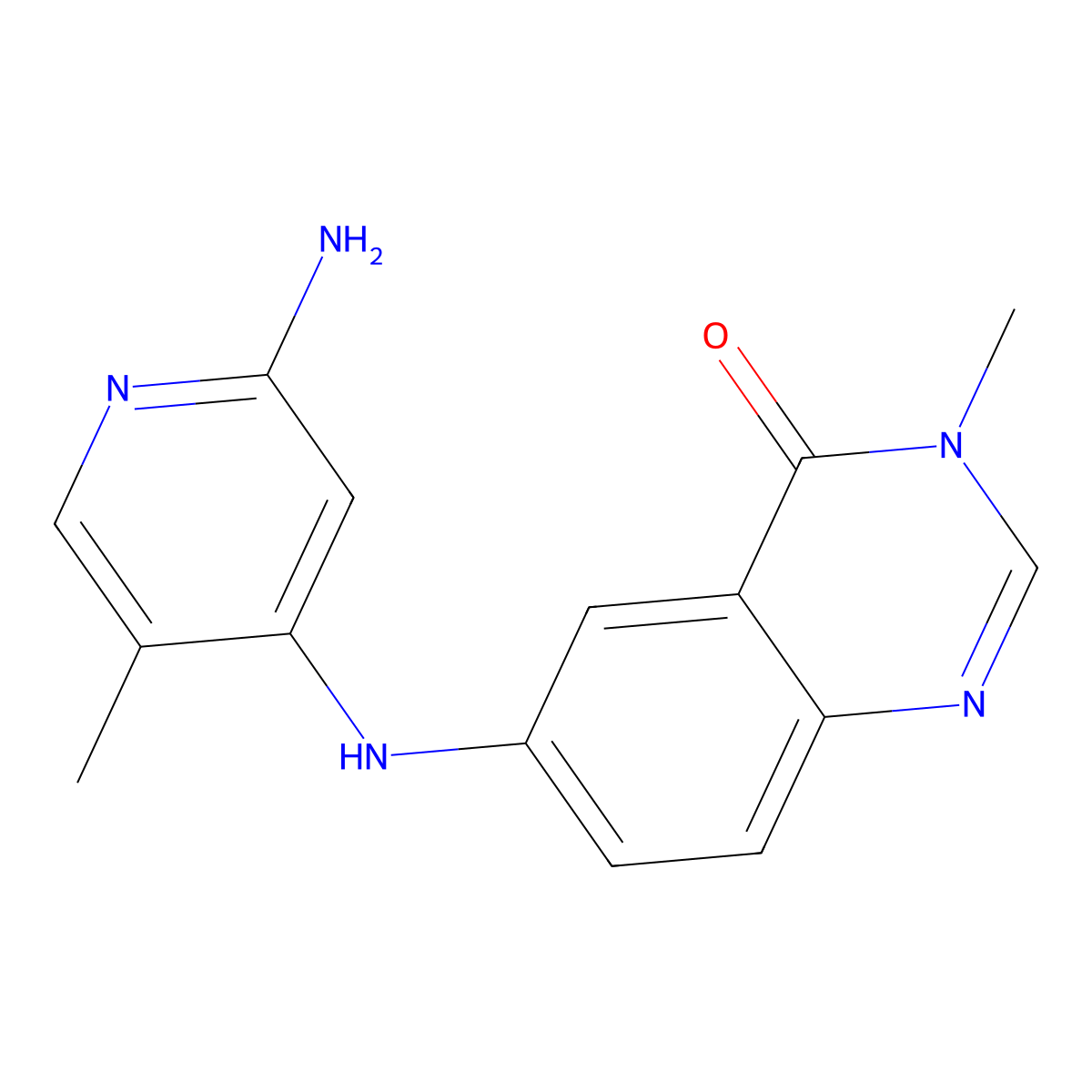 6-((2-Amino-5-methylpyridin-4-yl)amino)-3-methylquinazolin-4(3H)-one molecular structure, CAS 1311254-60-0
