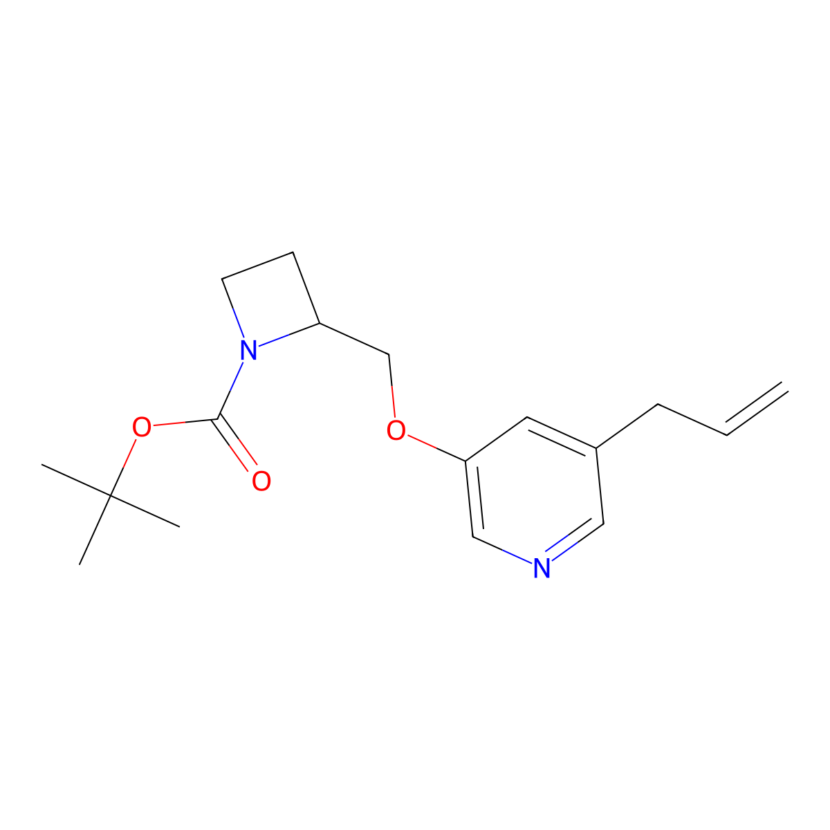 tert-Butyl 2-(((5-allylpyridin-3-yl)oxy)methyl)azetidine-1-carboxylate molecular structure, CAS 1311254-61-1