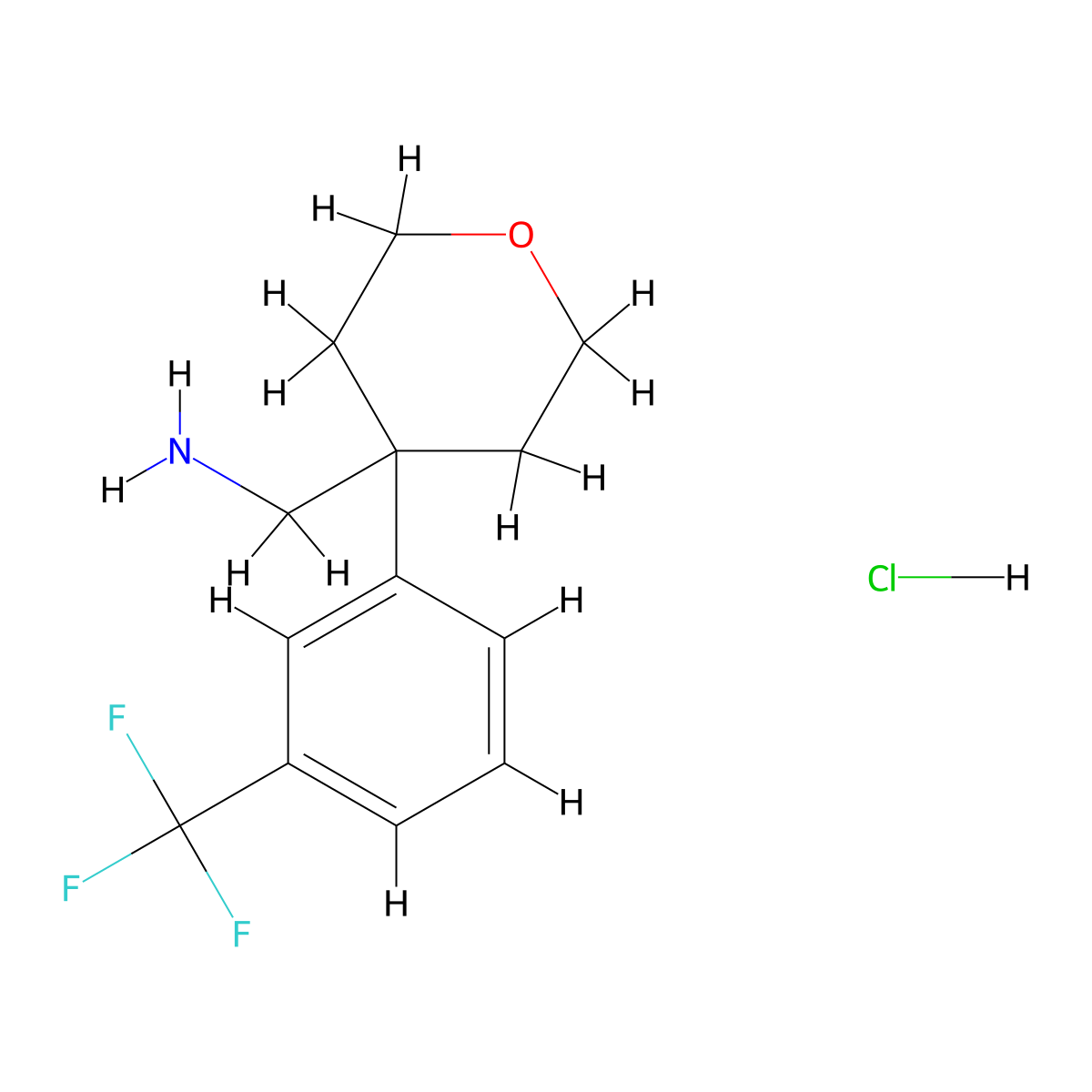 4-[3-(Trifluoromethyl)phenyl]oxan-4-ylmethanamine hydrochloride molecular structure, CAS 1311254-69-9