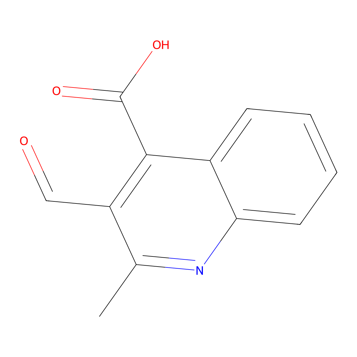 3-Formyl-2-methylquinoline-4-carboxylic acid molecular structure, CAS 1311254-70-2