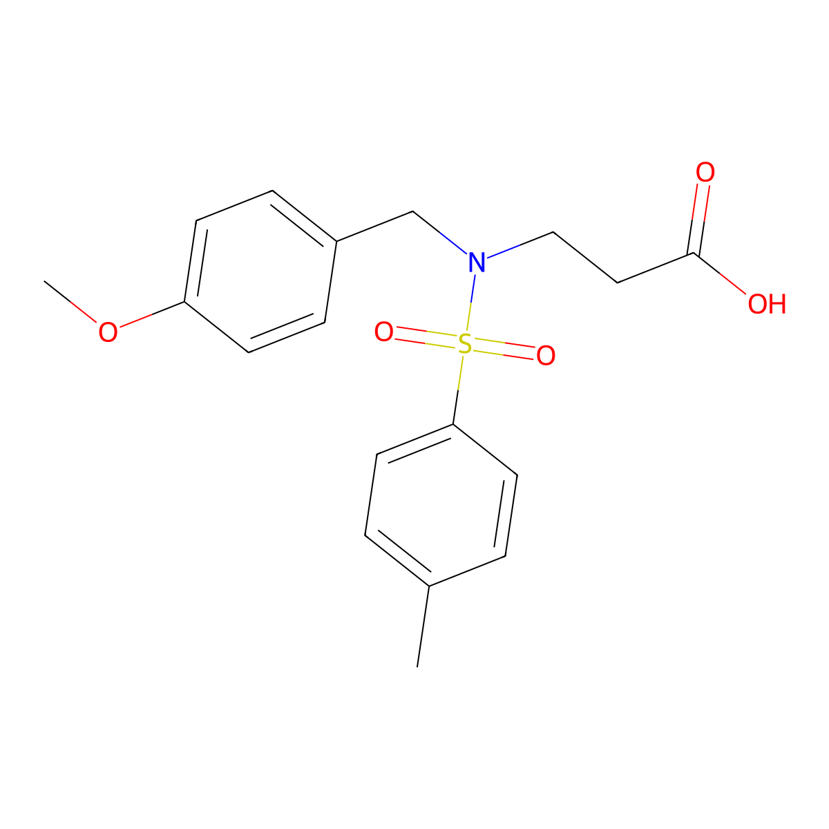 3-(N-(4-Methoxybenzyl)-4-methylphenylsulfonamido)propanoic acid molecular structure, CAS 1311254-73-5
