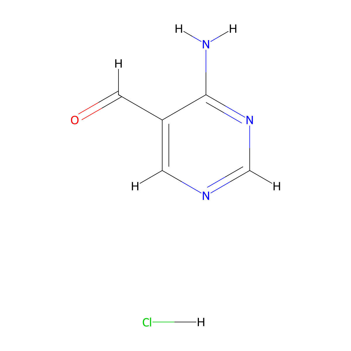 4-Aminopyrimidine-5-carbaldehyde hydrochloride molecular structure, CAS 1311254-78-0