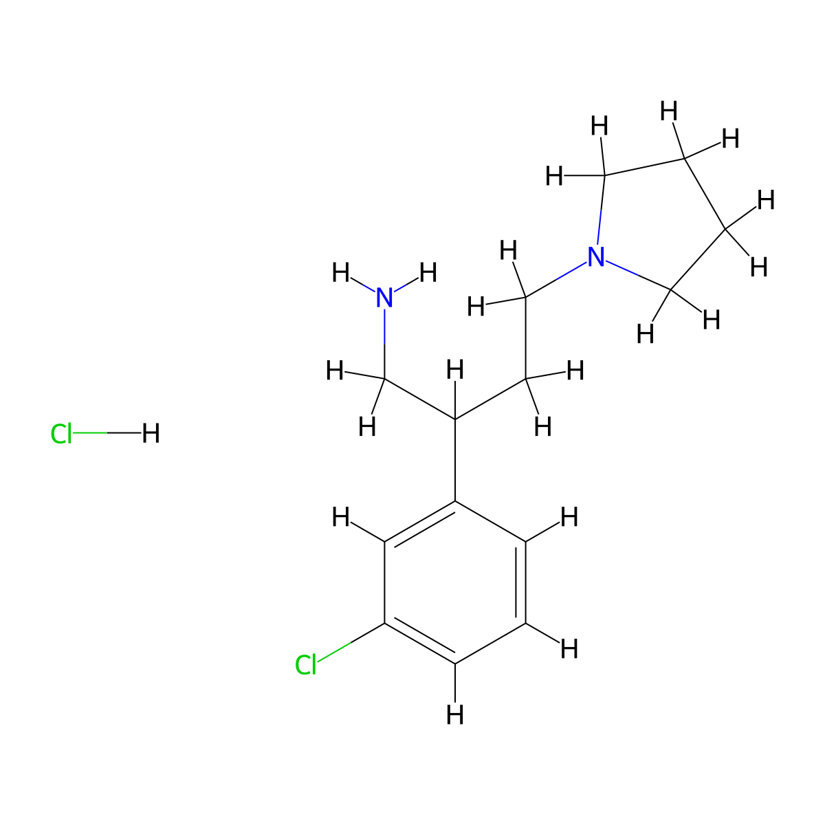 2-(3-Chlorophenyl)-4-(pyrrolidin-1-yl)butan-1-amine hydrochloride molecular structure, CAS 1311254-81-5