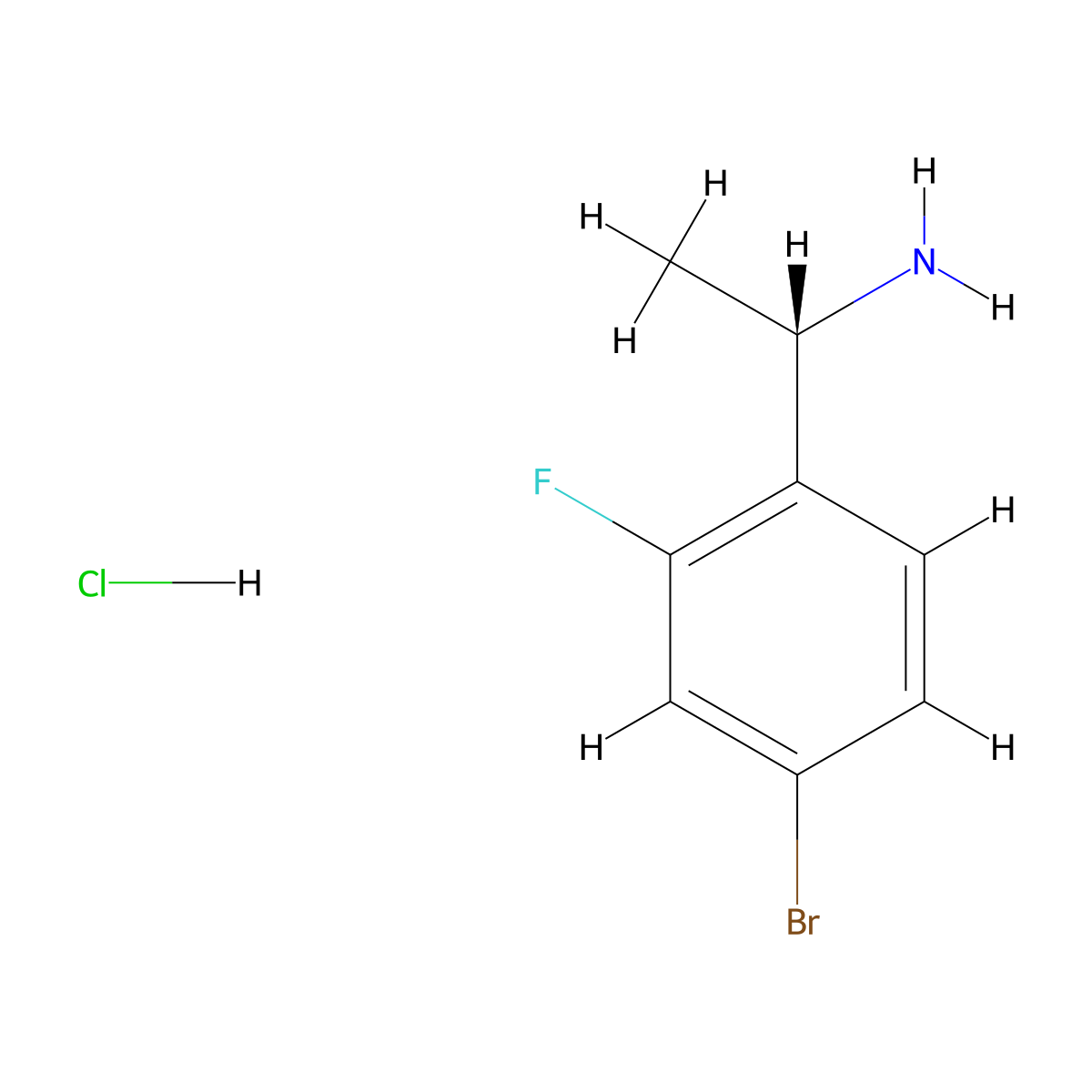 (S)-1-(4-Bromo-2-fluorophenyl)ethanamine hydrochloride molecular structure, CAS 1311254-85-9