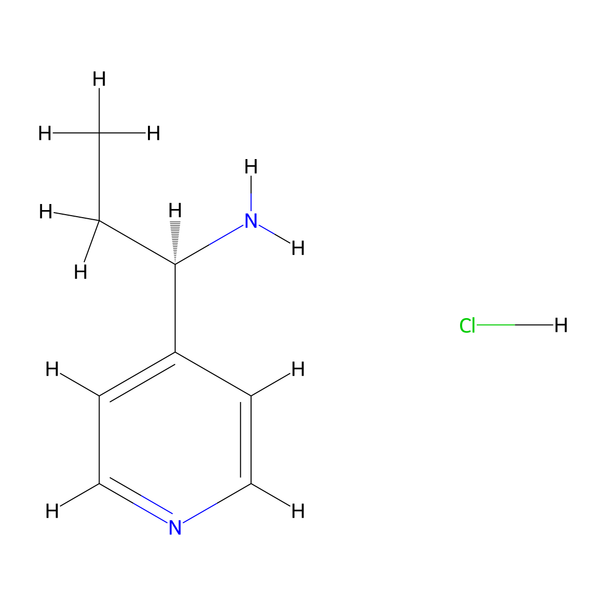 (R)-1-(4-Pyridinyl)propylamine dihydrochloride molecular structure, CAS 1311254-88-2
