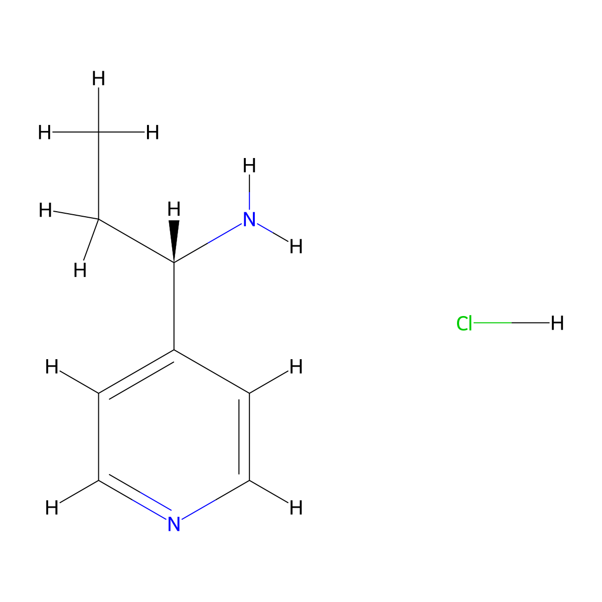 (S)-1-(Pyridin-4-yl)propan-1-amine hydrochloride molecular structure, CAS 1311254-93-9