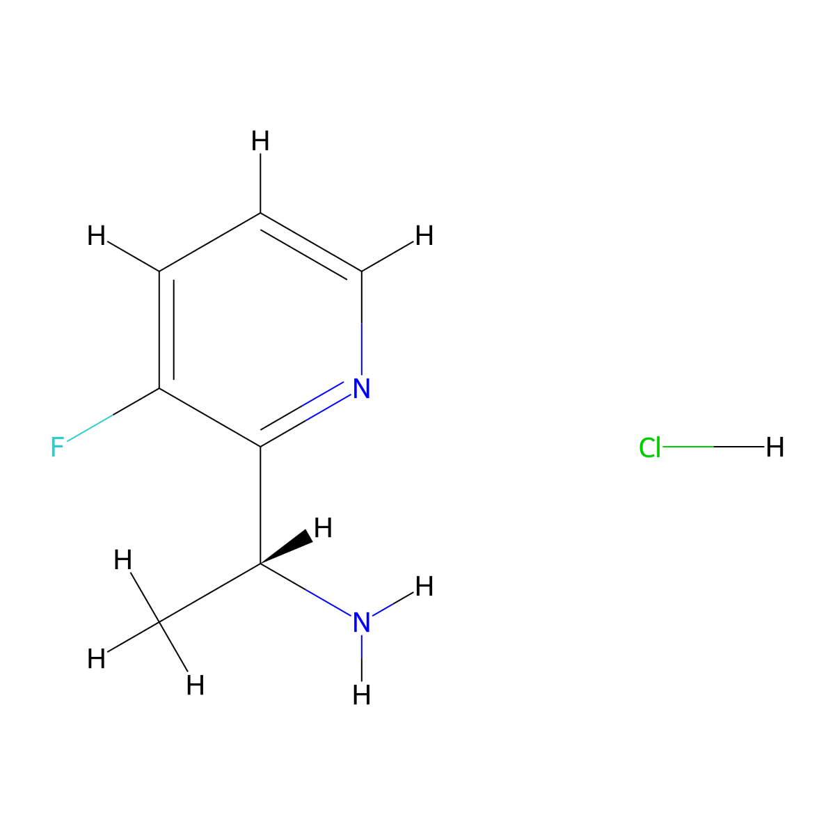 (R)-1-(3-Fluororopyridin-2-yl)ethylamine Hydrochloride molecular structure, CAS 1311254-94-0