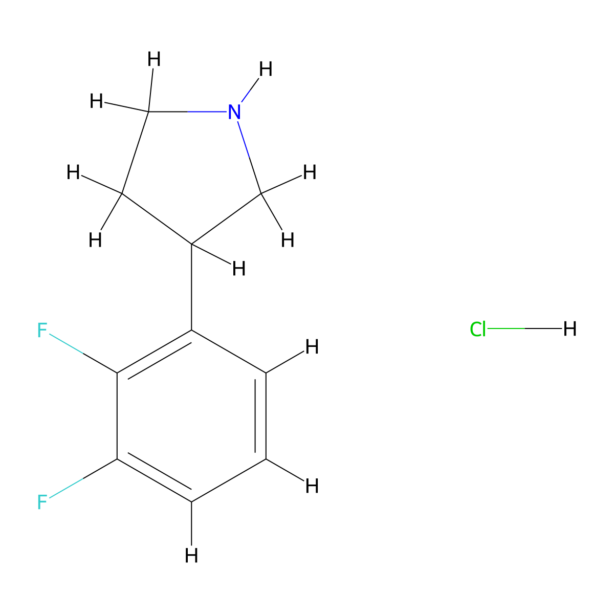 3-(2,3-Difluorophenyl)pyrrolidine;hydrochloride molecular structure, CAS 1311254-98-4