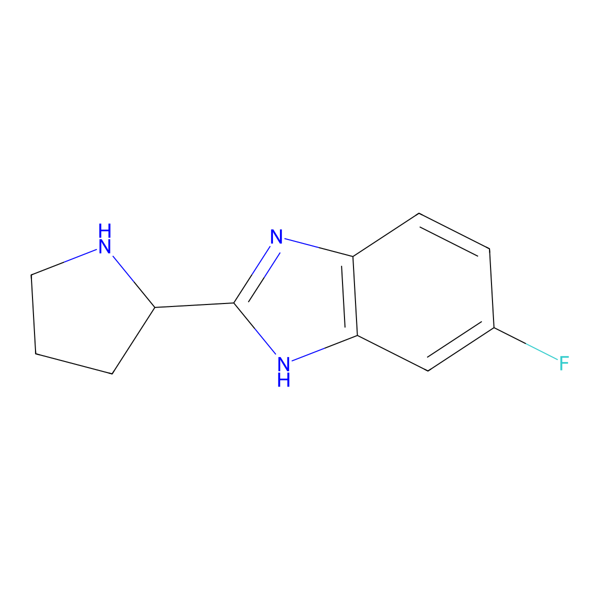 (R)-5-Fluoro-2-(pyrrolidin-2-YL)-1H-benzo[D]imidazole molecular structure, CAS 1311255-18-1