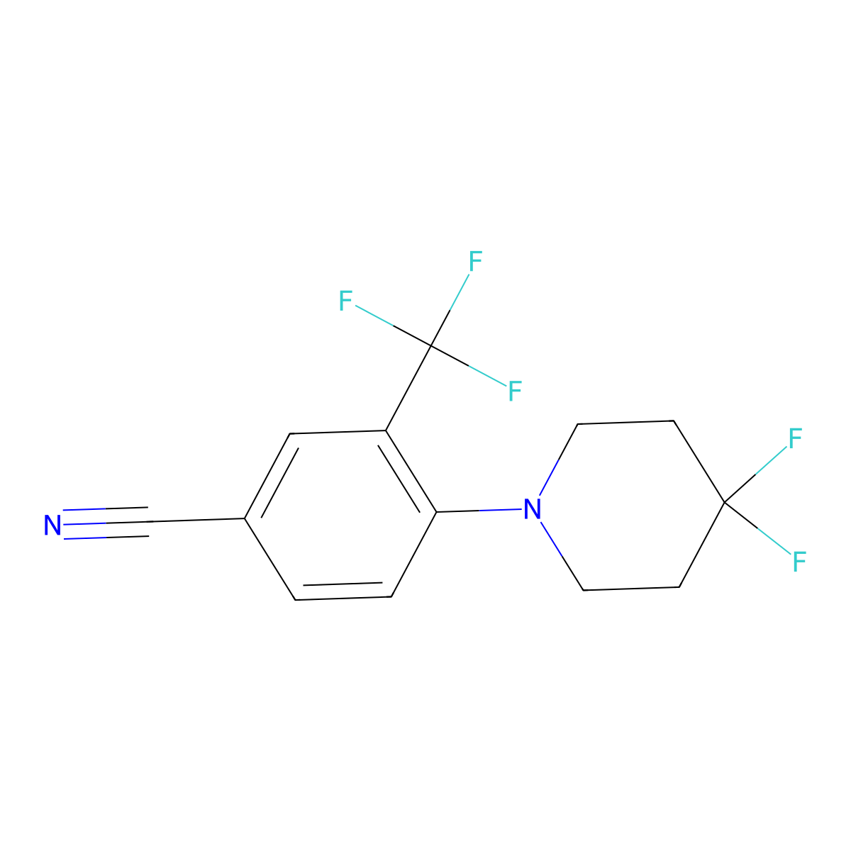 4-(4,4-Difluoropiperidin-1-yl)-3-(trifluoromethyl)benzonitrile molecular structure, CAS 1311255-54-5