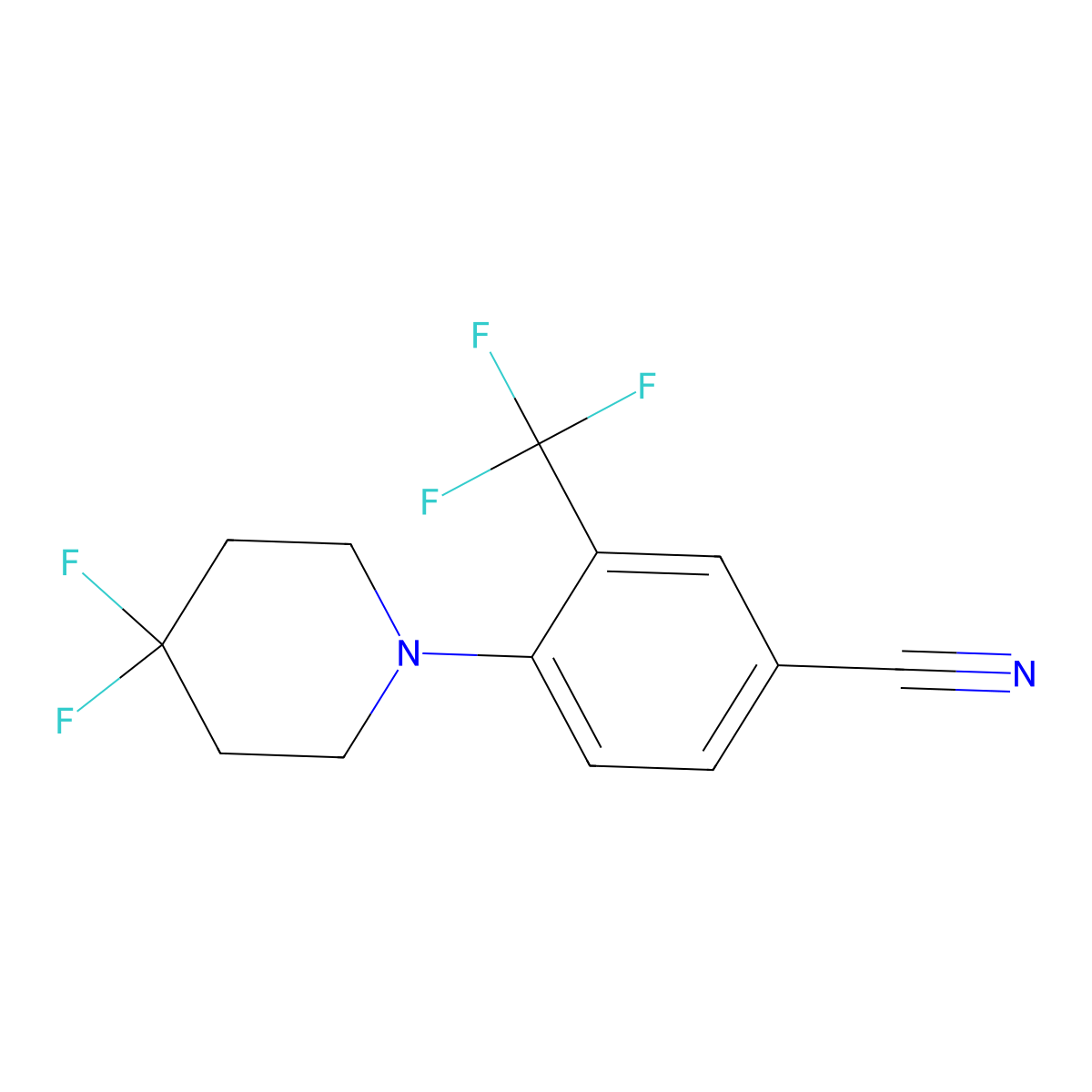 4-(4,4-Difluoropiperidin-1-yl)-3-(trifluoromethyl)benzonitrile molecular structure, CAS 1311255-54-5