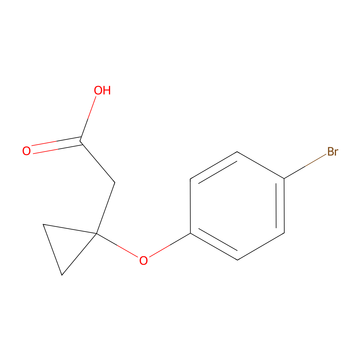 2-[1-(4-Bromophenoxy)cyclopropyl]acetic acid molecular structure, CAS 1311264-96-6