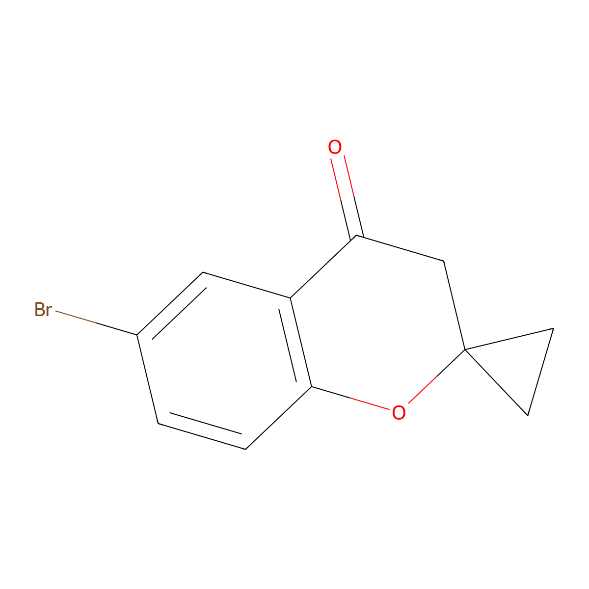 6-Bromo-3,4-dihydrospiro[1-benzopyran-2,1'-cyclopropane]-4-one molecular structure, CAS 1311264-98-8