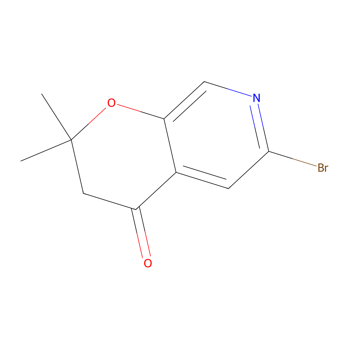 6-bromo-2,2-dimethyl-2H,3H,4H-pyrano[2,3-c]pyridin-4-one molecular structure, CAS 1311265-15-2