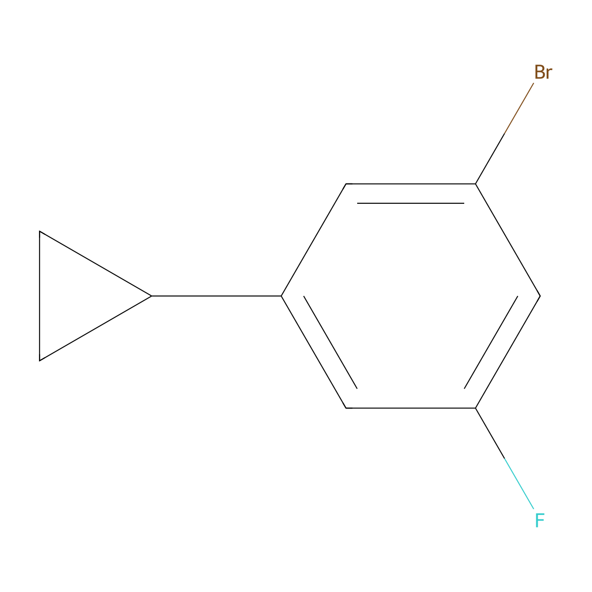 1-Bromo-3-cyclopropyl-5-fluorobenzene molecular structure, CAS 1311265-74-3
