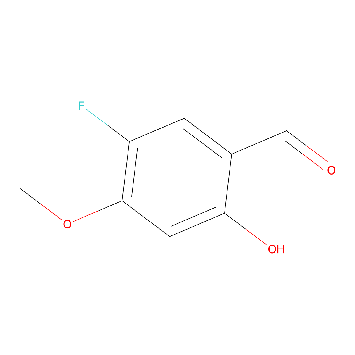 5-Fluoro-2-hydroxy-4-methoxybenzaldehyde molecular structure, CAS 1311271-24-5