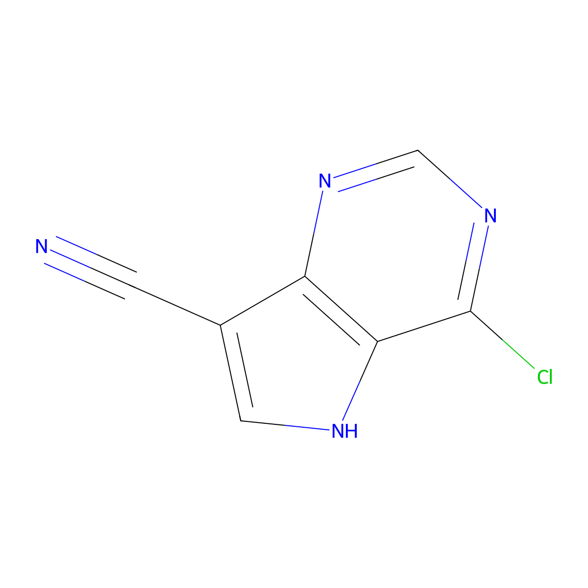 4-Chloro-5H-pyrrolo[3,2-d]pyrimidine-7-carbonitrile molecular structure, CAS 1311275-24-7
