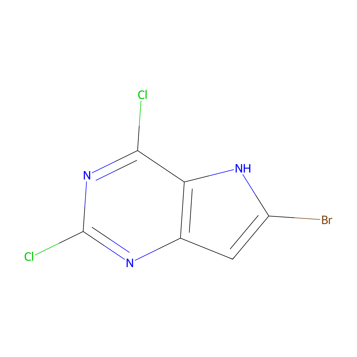 6-Bromo-2,4-dichloro-5H-pyrrolo[3,2-d]pyrimidine molecular structure, CAS 1311275-25-8