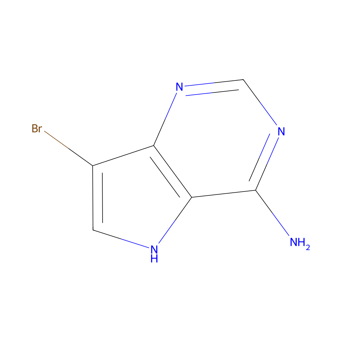 7-Bromo-5H-pyrrolo[3,2-d]pyrimidin-4-amine molecular structure, CAS 1311275-33-8