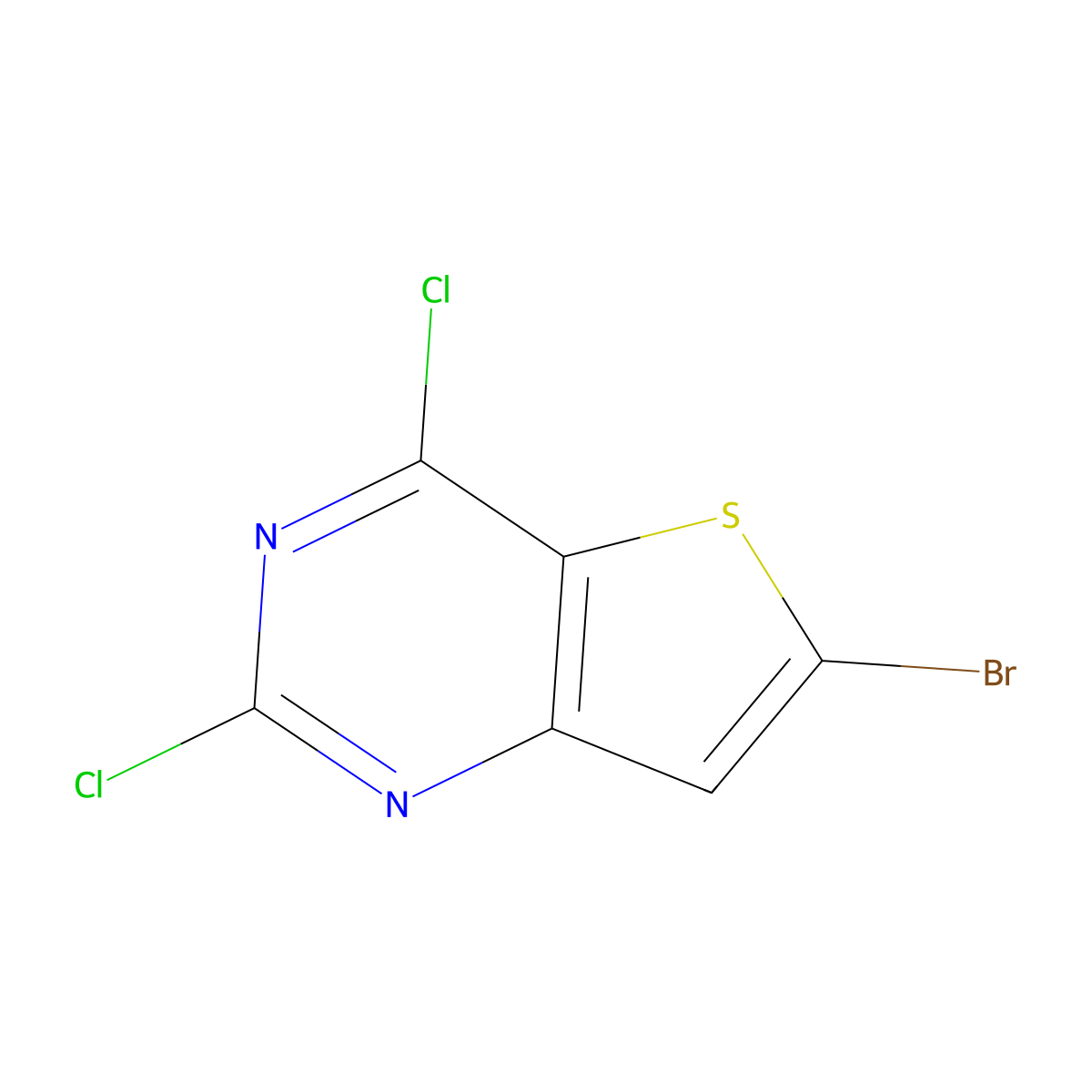 6-Bromo-2,4-dichlorothieno(3,2-d)pyrimidine molecular structure, CAS 1311275-35-0