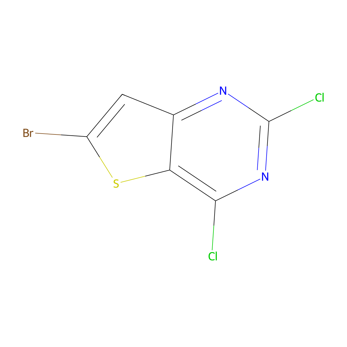 6-Bromo-2,4-dichlorothieno(3,2-d)pyrimidine molecular structure, CAS 1311275-35-0