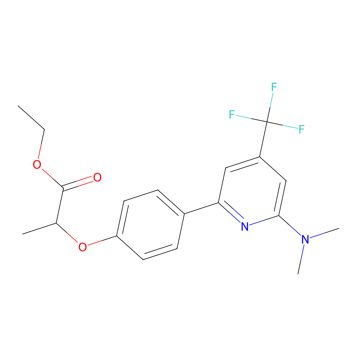 2-[4-(6-Dimethylamino-4-trifluoromethyl-pyridin-2-yl)-phenoxy]-propionic acid ethyl ester molecular structure, CAS 1311278-18-8