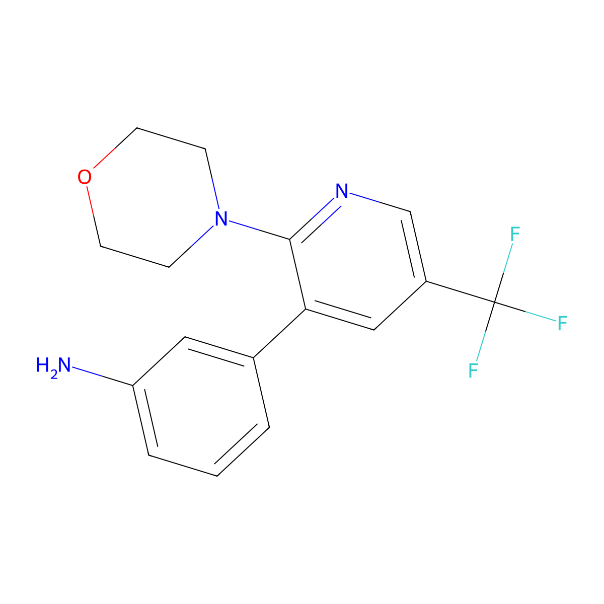 3-(2-Morpholin-4-yl-5-trifluoromethyl-pyridin-3-yl)-phenylamine molecular structure, CAS 1311278-63-3