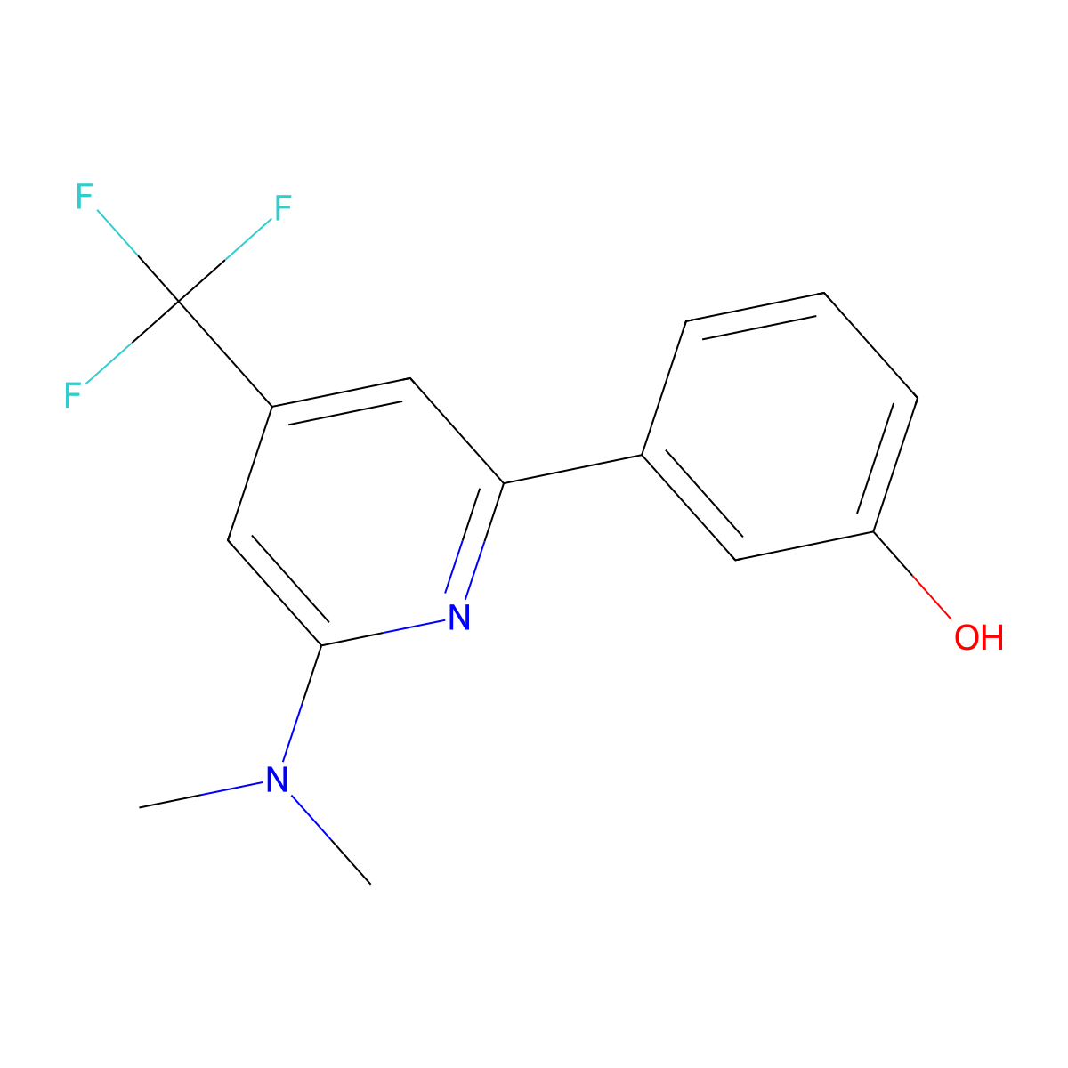 3-(6-Dimethylamino-4-trifluoromethyl-pyridin-2-yl)-phenol molecular structure, CAS 1311278-78-0