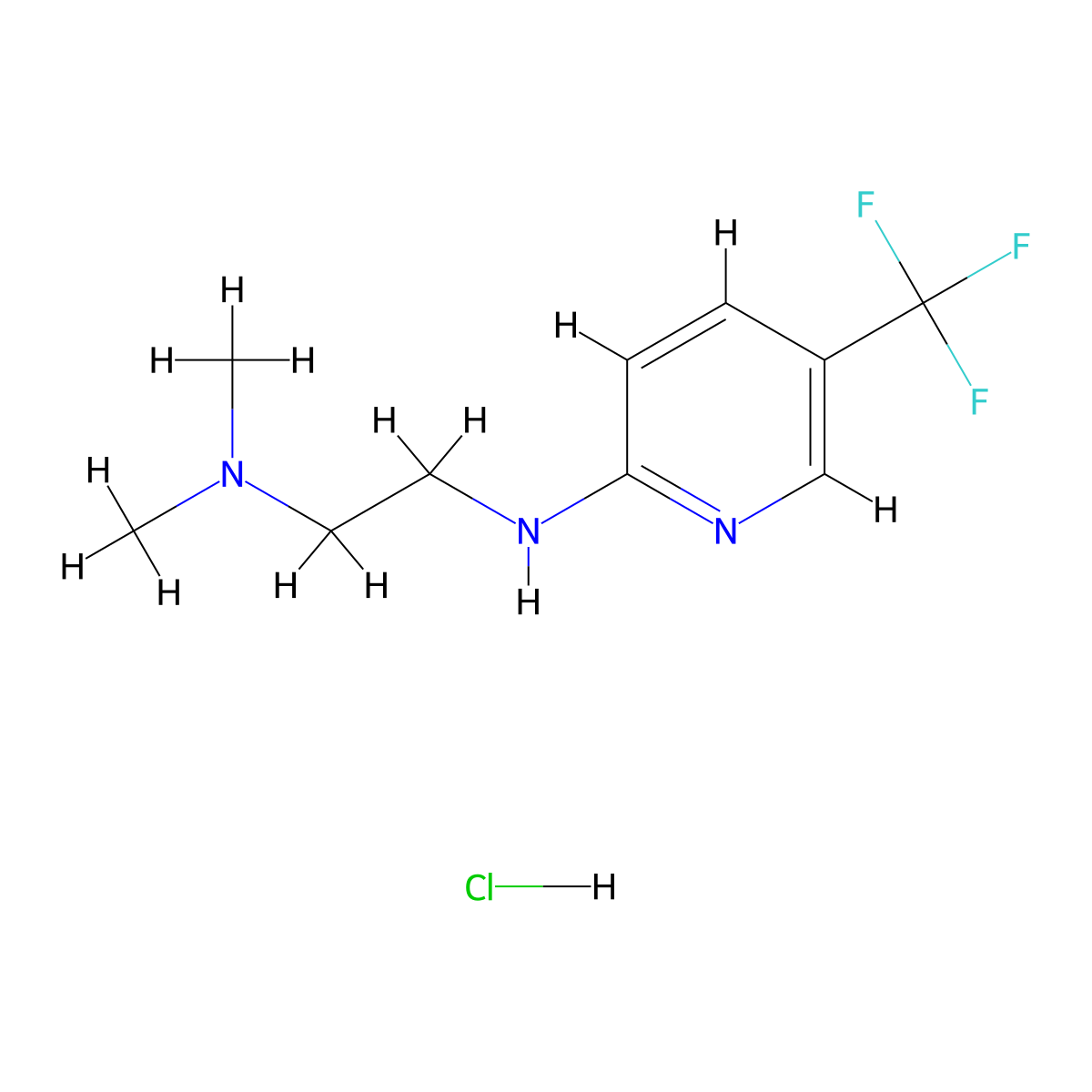 2-(2-Dimethylaminoethyl)amino-5-(trifluoromethyl)pyridine hydrochloride molecular structure, CAS 1311279-47-6