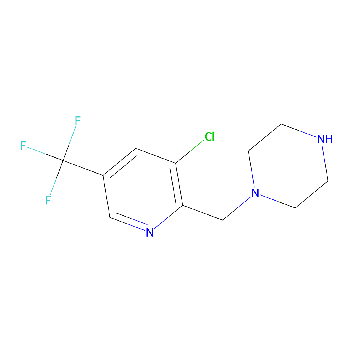 1-(3-Chloro-5-trifluoromethyl-pyridin-2-ylmethyl)-piperazine molecular structure, CAS 1311279-54-5