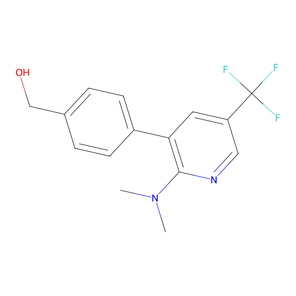 [4-(2-Dimethylamino-5-trifluoromethyl-pyridin-3-yl)-phenyl]-methanol molecular structure, CAS 1311279-64-7