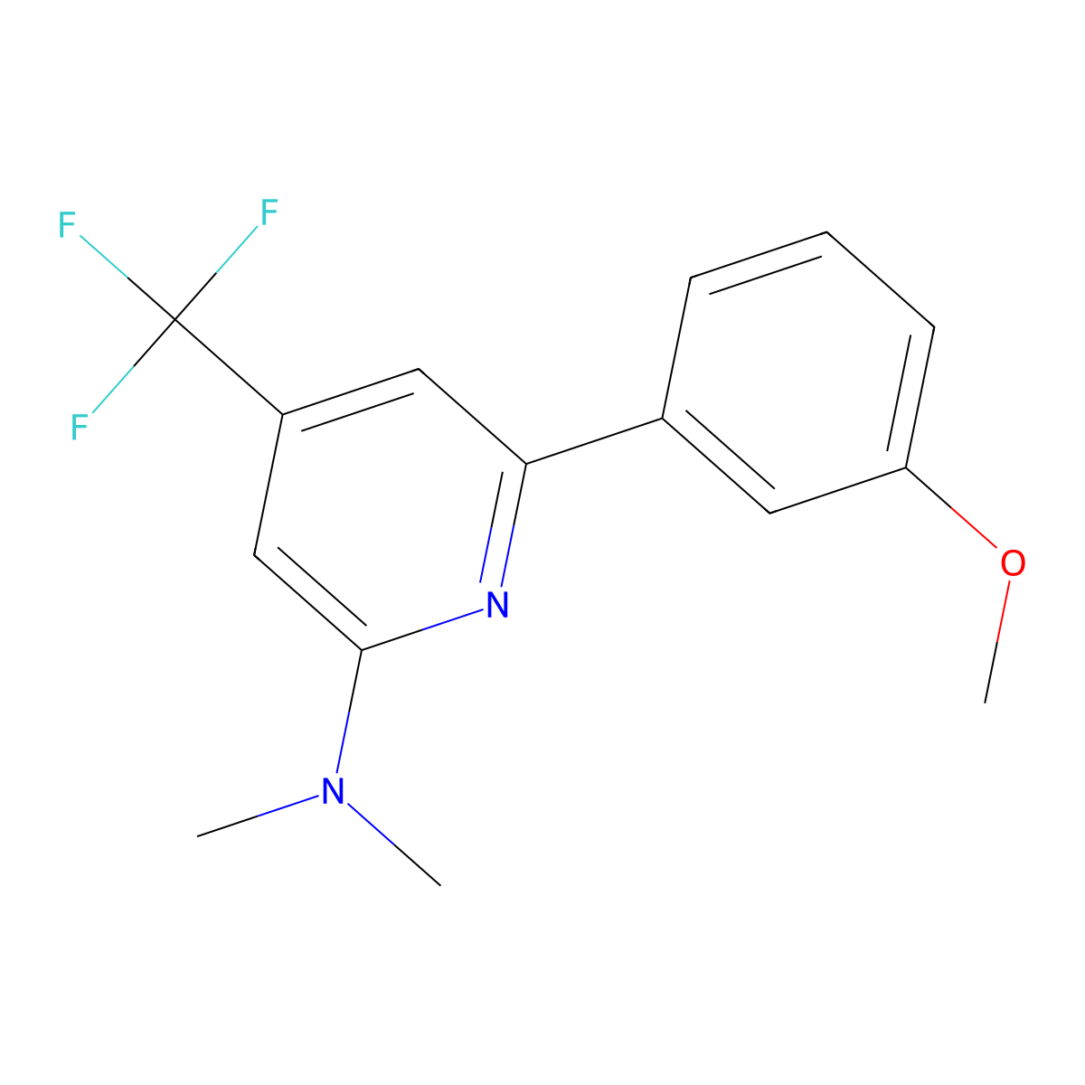 6-(3-Methoxyphenyl)-N,N-dimethyl-4-(trifluoromethyl)pyridin-2-amine molecular structure, CAS 1311279-73-8