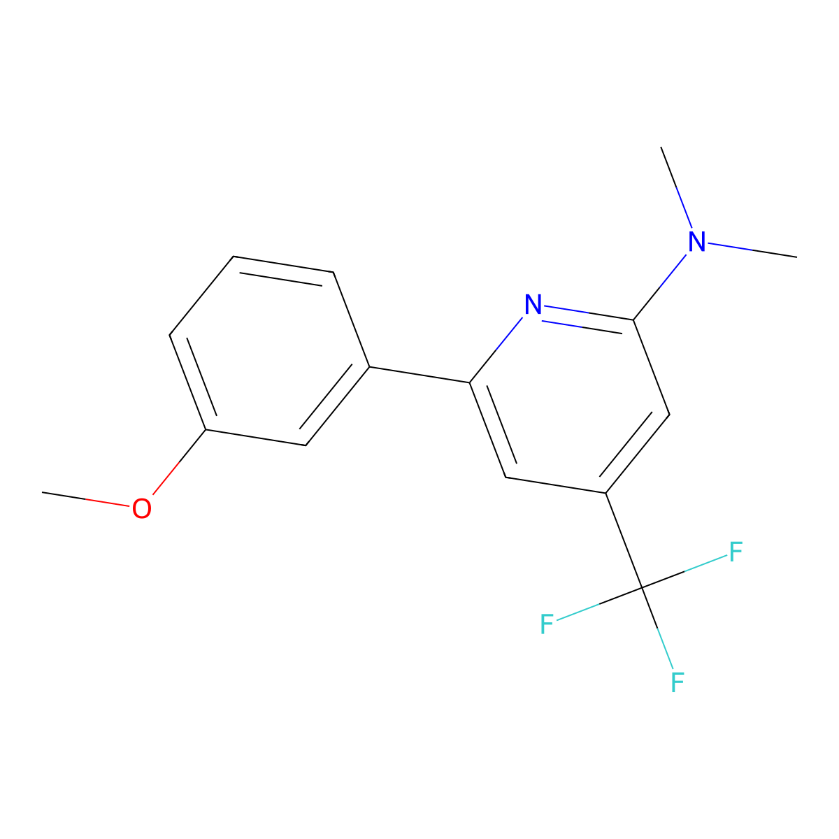 6-(3-Methoxyphenyl)-N,N-dimethyl-4-(trifluoromethyl)pyridin-2-amine molecular structure, CAS 1311279-73-8