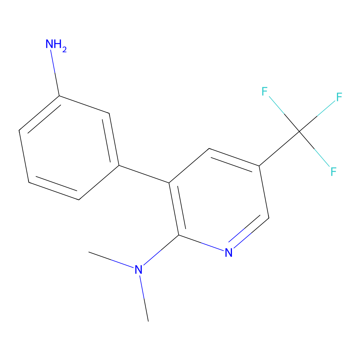 [3-(3-Amino-phenyl)-5-trifluoromethyl-pyridin-2-yl]-dimethyl-amine molecular structure, CAS 1311279-91-0
