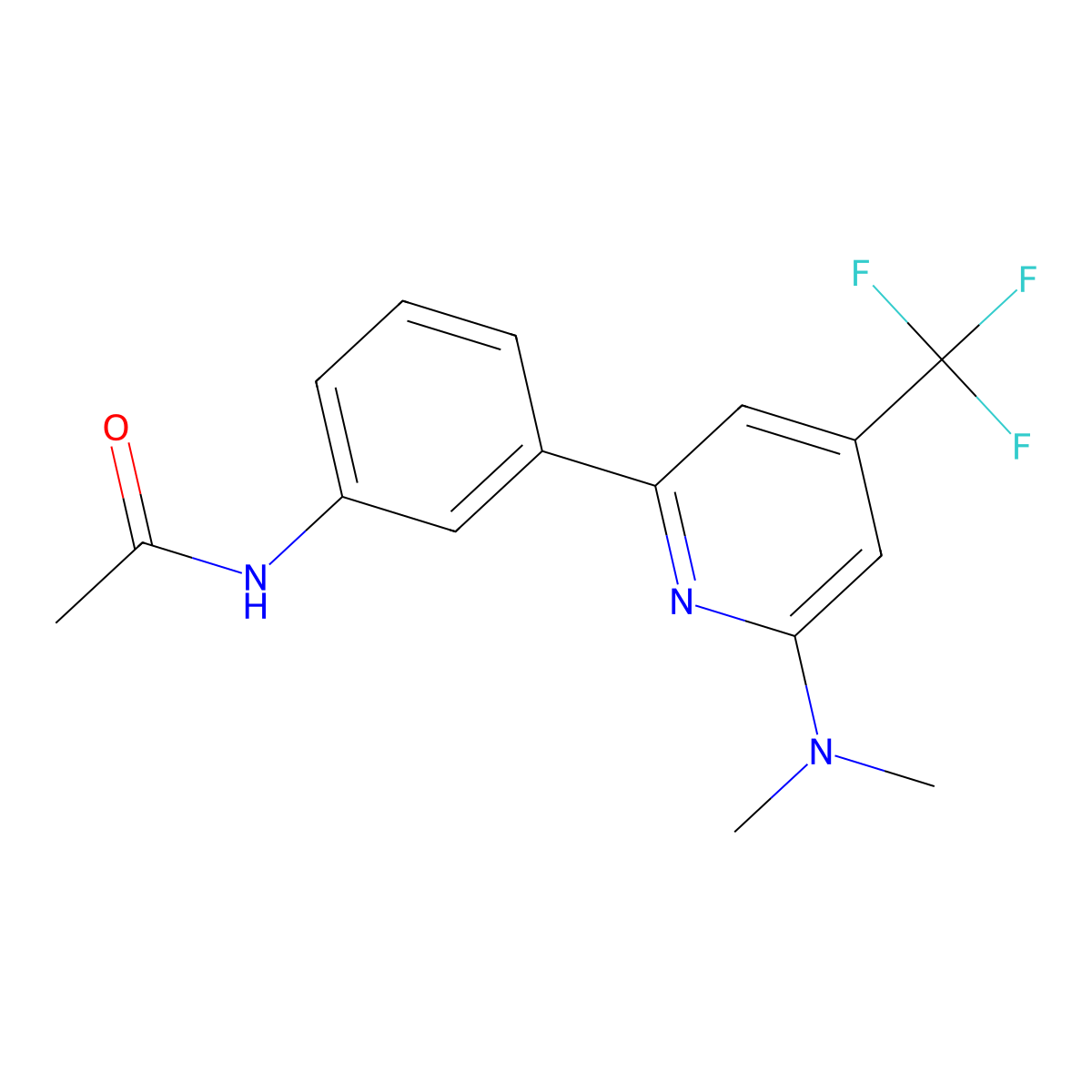N-[3-(6-Dimethylamino-4-trifluoromethyl-pyridin-2-yl)-phenyl]-acetamide molecular structure, CAS 1311280-00-8