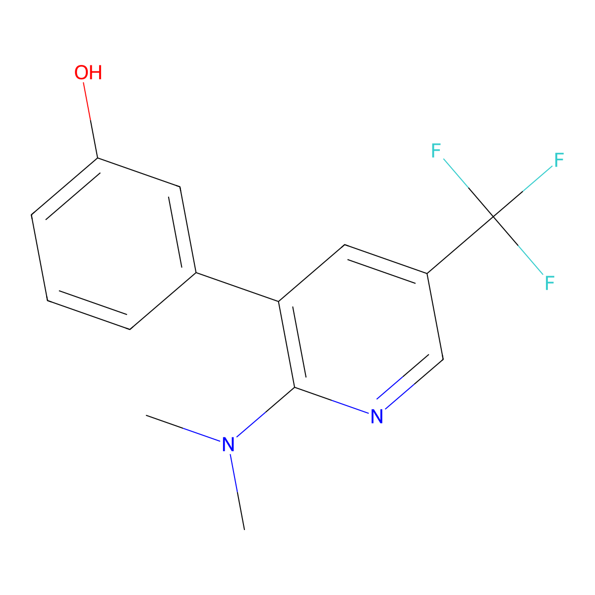 3-(2-Dimethylamino-5-trifluoromethyl-pyridin-3-yl)-phenol molecular structure, CAS 1311280-02-0
