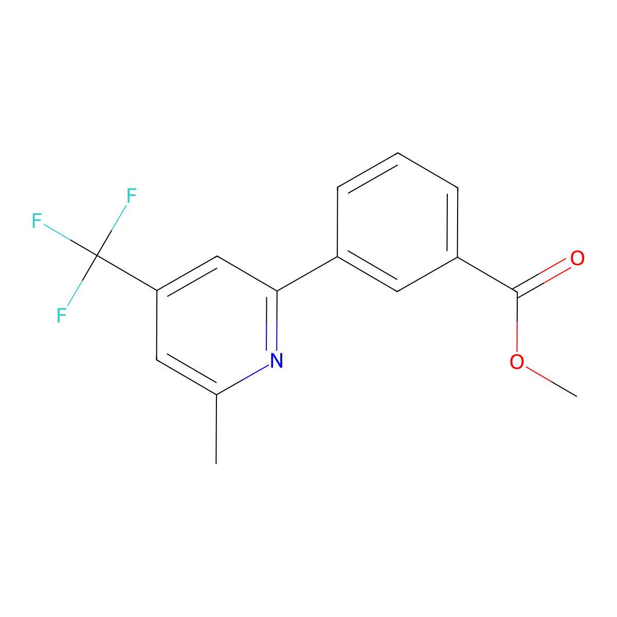 3-(6-Methyl-4-trifluoromethyl-pyridin-2-yl)-benzoic acid methyl ester molecular structure, CAS 1311280-43-9
