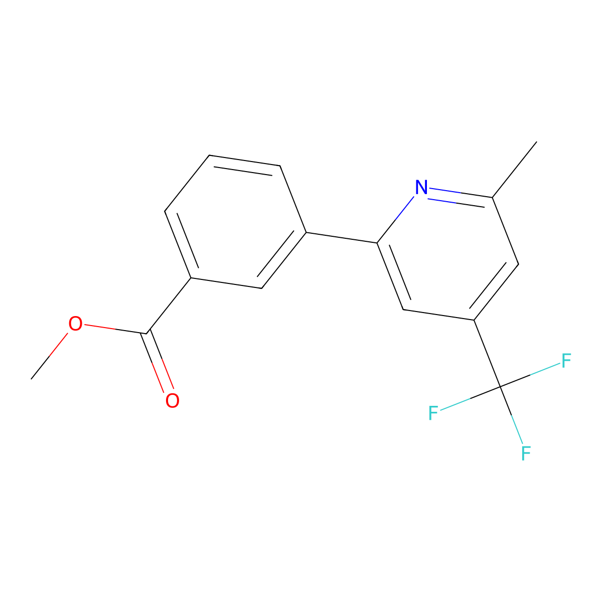 3-(6-Methyl-4-trifluoromethyl-pyridin-2-yl)-benzoic acid methyl ester molecular structure, CAS 1311280-43-9