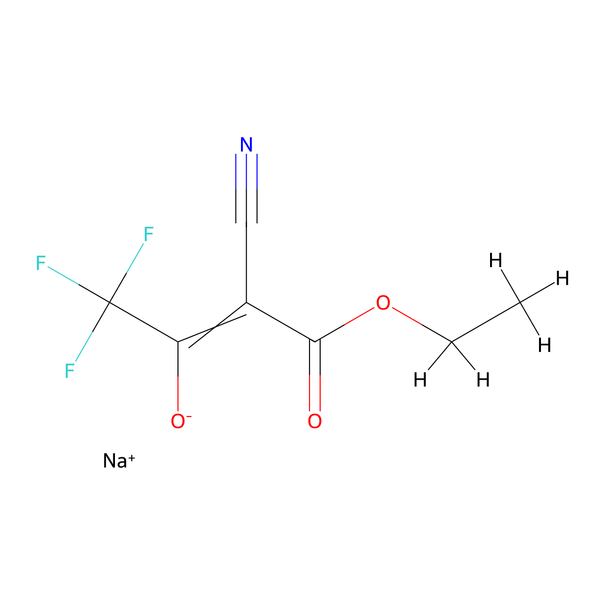 Sodium; (E)-1-cyano-1-ethoxycarbonyl-3,3,3-trifluoro-propen-2-olate molecular structure, CAS 1311283-96-1
