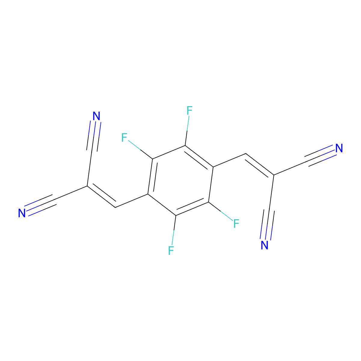 2,2'-[(2,3,5,6-Tetrafluoro-1,4-phenylene)dimethylidyne]bis[propanedinitrile] molecular structure, CAS 1311284-40-8