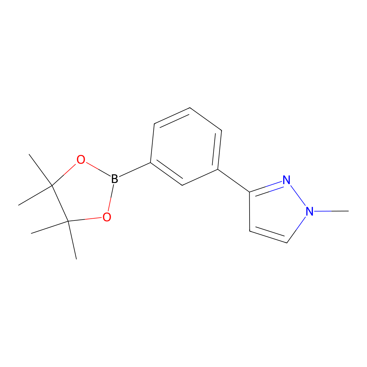 1-methyl-3-(3-(4,4,5,5-tetramethyl-1,3,2-dioxaborolan-2-yl)phenyl)-1H-pyrazole molecular structure, CAS 1311285-11-6