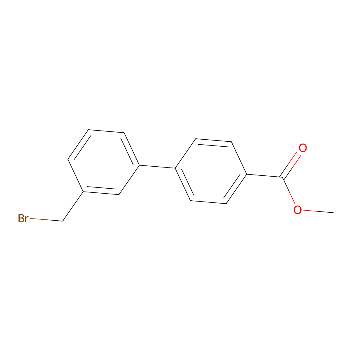 Methyl 3'-(bromomethyl)-[1,1'-biphenyl]-4-carboxylate molecular structure, CAS 1311291-88-9
