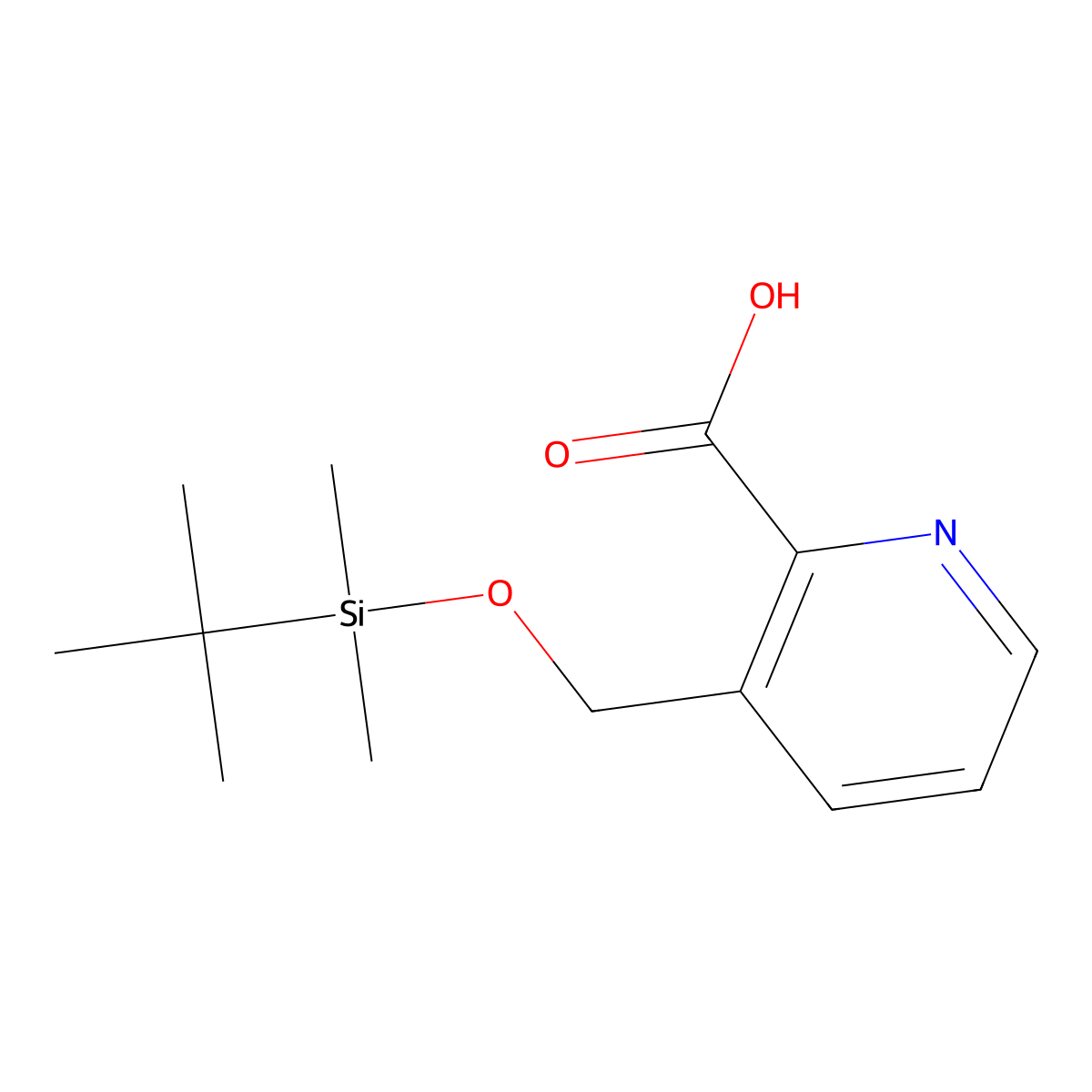 3-(((tert-Butyldimethylsilyl)oxy)methyl)picolinic acid molecular structure, CAS 1311295-62-1