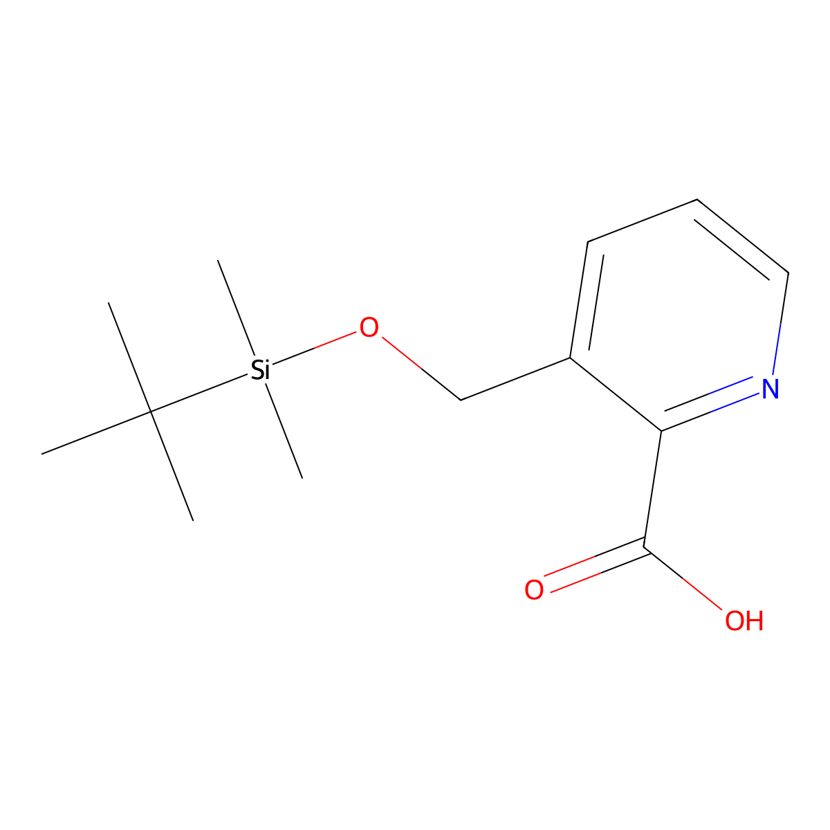 3-(((tert-Butyldimethylsilyl)oxy)methyl)picolinic acid molecular structure, CAS 1311295-62-1