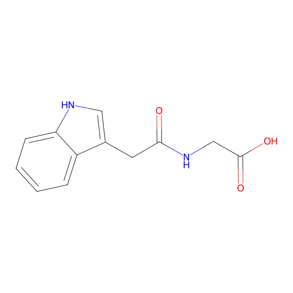 Indole-3-acetylglycine molecular structure, CAS 13113-08-1