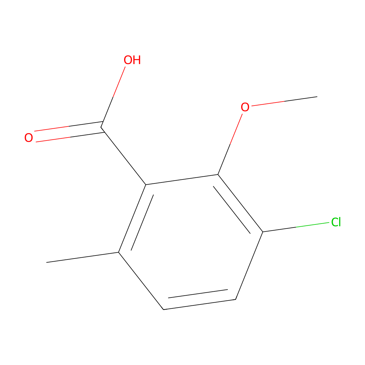 3-Chloro-2-methoxy-6-methylbenzoic acid molecular structure, CAS 13113-26-3