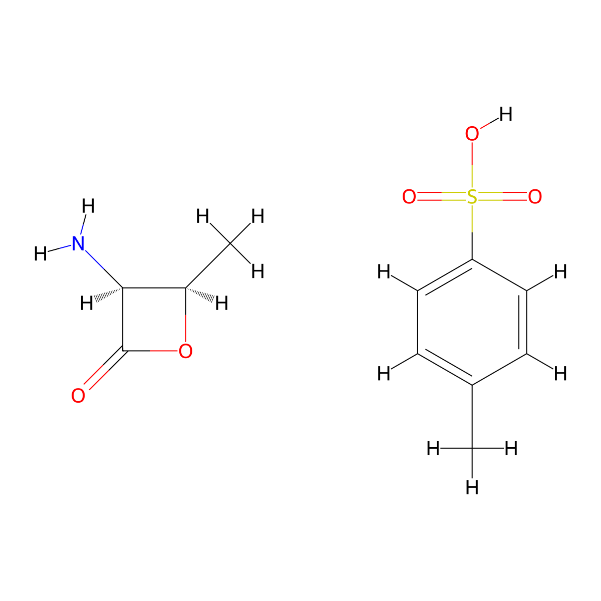 (3S,4R)-3-Amino-4-methyloxetan-2-one 4-methylbenzenesulfonate molecular structure, CAS 131131-06-1