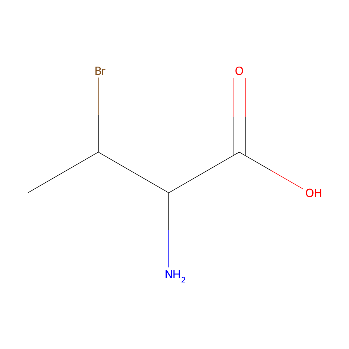(2R,3R)-2-amino-3-bromobutanoic acid molecular structure, CAS 131131-11-8