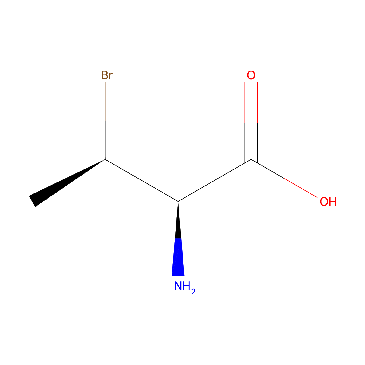 (2R,3R)-2-amino-3-bromobutanoic acid molecular structure, CAS 131131-11-8